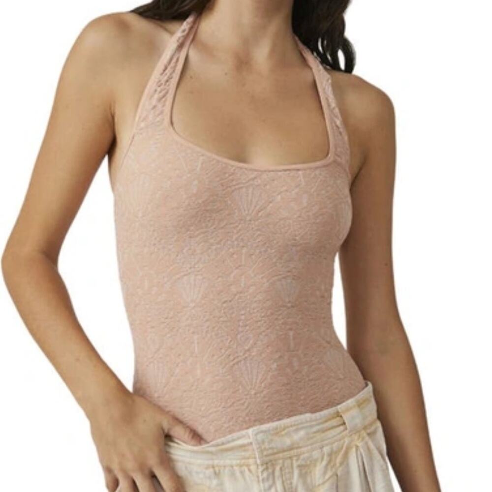 Intimately Free People With Love Bodysuit in Bisque Nude Pink Color NEW